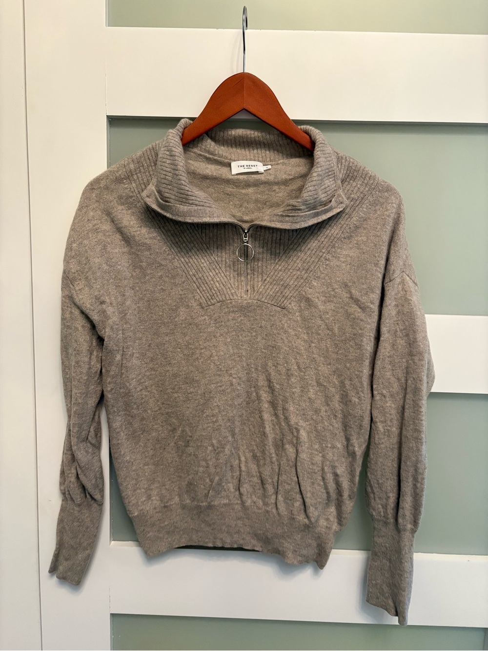 The Reset R Label Quarter Zip Wool Cashmere blend Beige sweater Size small
